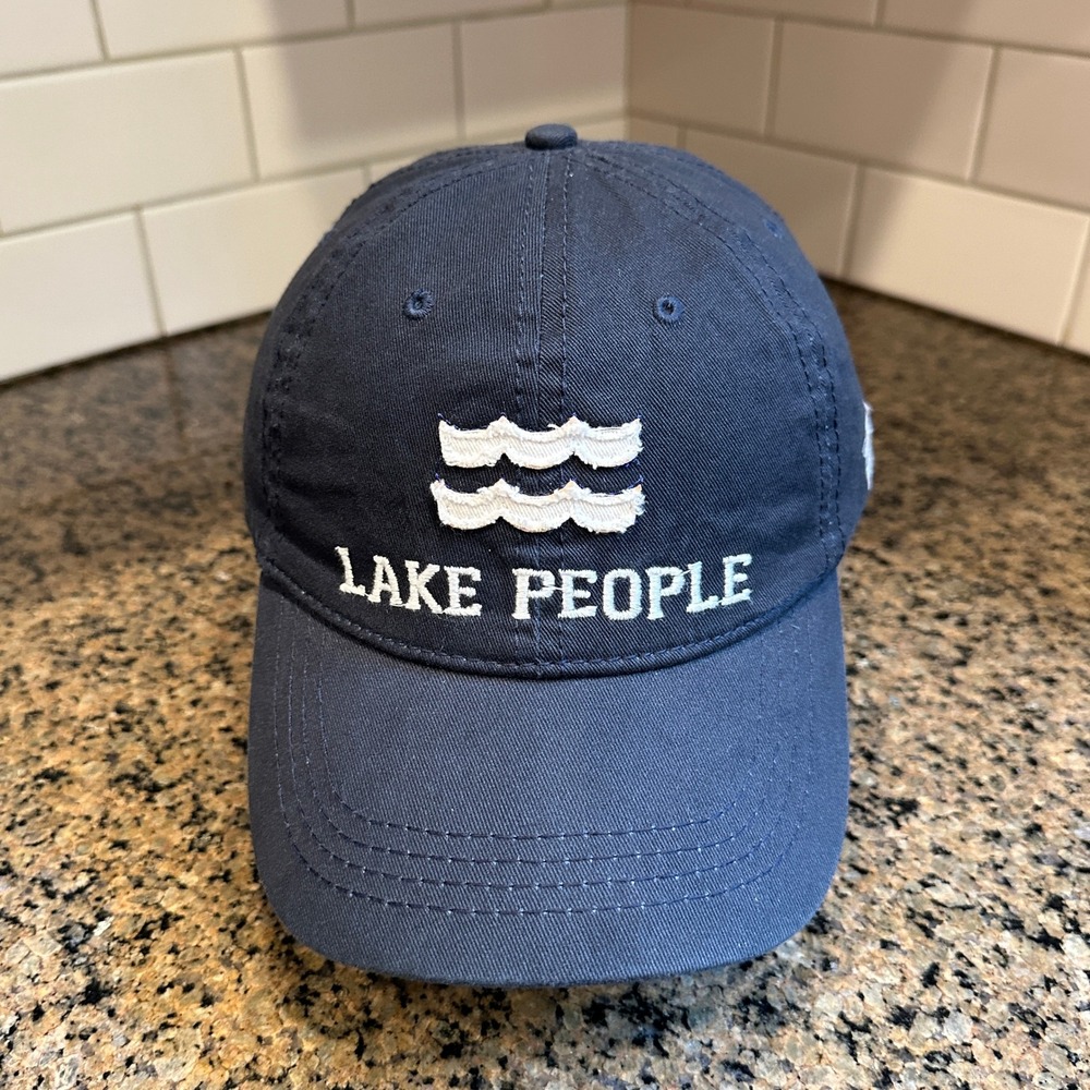 Lake People We People Dad Hat Baseball Cap Unisex OSFM Navy Blue Cotton